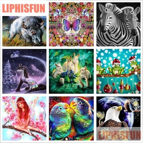 5D DIY Diamond Embroidery Diamond Painting Full Square/Round Resin Cross Stitch Home Decor Eagle Fairy Rabbit Parrot Frog zebra