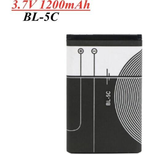 3.7V 1200mAh Battery BL-5C BL5C BL 5C Rechargeable Batteries For Nokia 2112 2118 2255 2270 2280 2300 2600 2610 3125 3230
