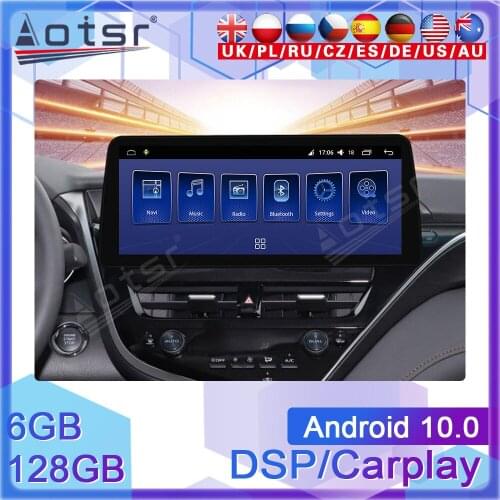6GB 128GB Android 10 Car Multimedia Player GPS Navigation Radio Tape Recorder For Toyota Camry 2021 Head Unit No 2 Din Autoradio