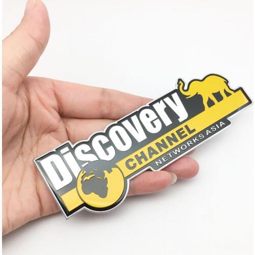 Car Styling 3D Aluminium Discovery Channel Networks Asia Car Body Rear Trunk Emblem Sticker For Jeep for Dodge for Land Rover