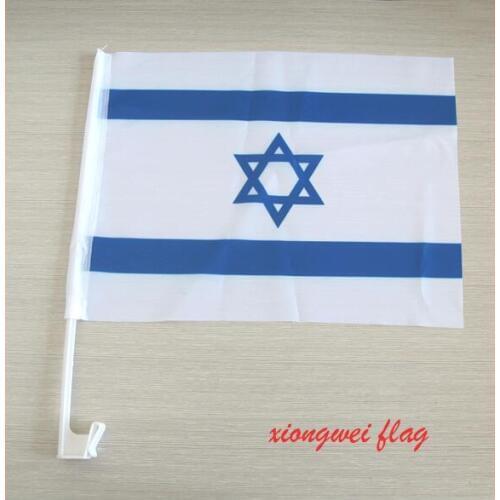 Free shipping! 30 x 45 cm Israel car flag car banner window banner window flag