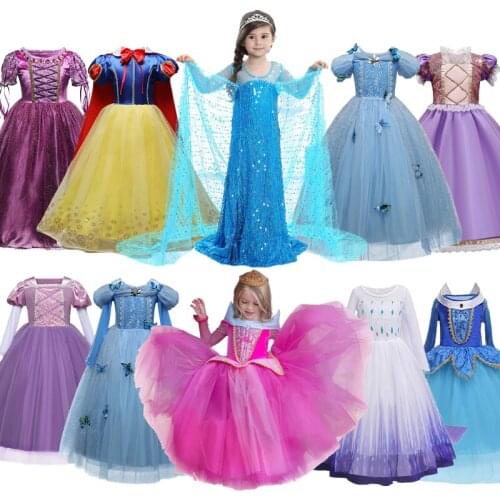 Girls Halloween Cosplay Princess Costume For Kids Fancy Dress Up Children Carnival Party Christmas Dresses Disguise Clothing