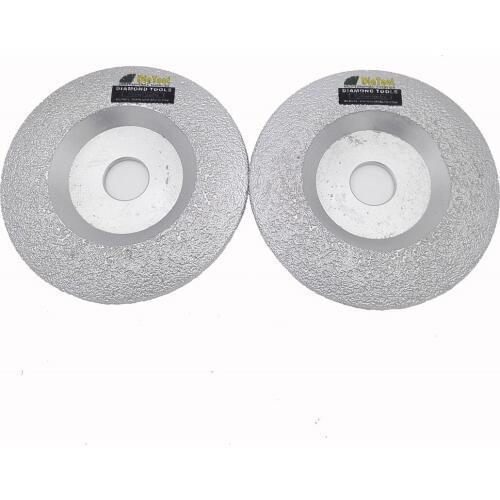 DIATOOL 2pcs Diameter 125mm Vacuum Brazed Diamond Grinding Disc Convex Grinding Cup Wheel all Stone and Construction Material
