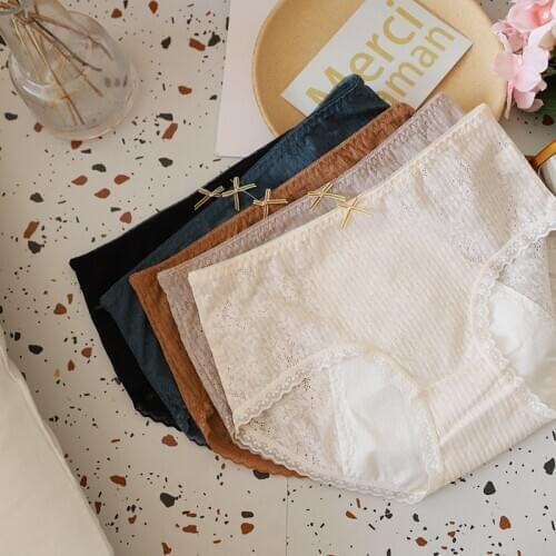 Breathable sexy lace Menstrual period Panties women Japanese sweet underwear cozy summer Seamless Panties women N669