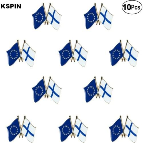 EU & Finland Lapel Pin Flag badge Brooch Pins Badges 10Pcs a Lot