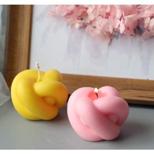 2pcs Candle Mold Creative Knot Shape Magic Ball Scented Candle Silicone Mold Diy Handmade Ornament Soap Making Mold Craft Tool