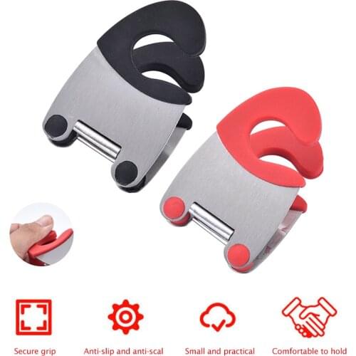 2021 HOT Functional Stainless Steel Convenient Pot Side Clips Anti-scalding Portable Spatula Spoon Holder Kitchen Gadgets