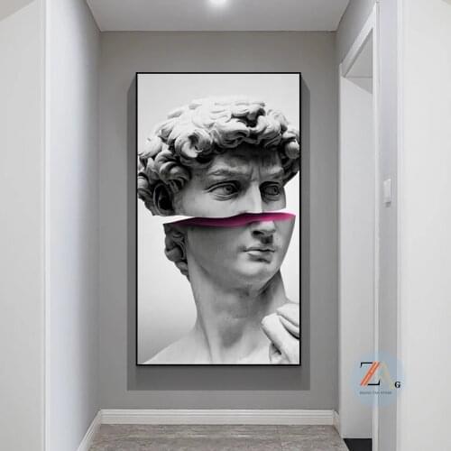 David art sculpture space dislocation division canvas painting wall art poster decorative painting