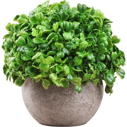 1 Piece Artificial Plant Potted Lifelike Round Office Greenery Plant Creative Home Faux Simulation Plant Decoration Supplies