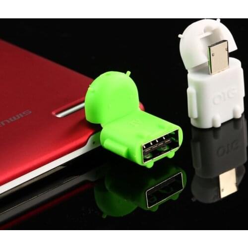 10Pcs/Lot Android Robot Shaped Micro USB to USB OTG Adapter Cable for Smart Phone Galaxy S3 S4 Note2