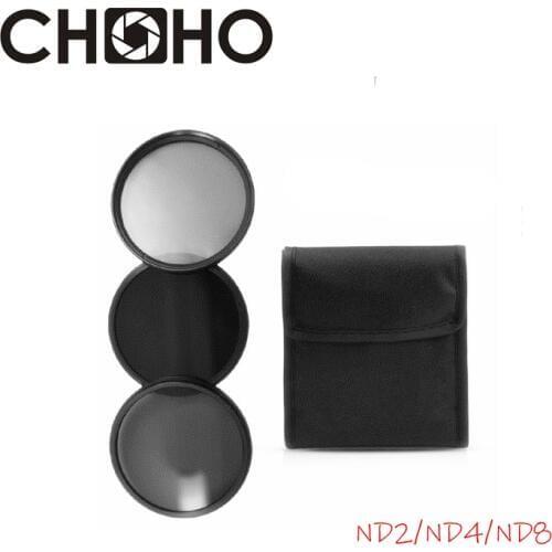 Neutral Density ND2 ND4 ND8 Filter Set 49mm 52mm 55mm 58mm 62mm 67mm 72mm 77mm camera lens ND filtros For Nikon Canon Sony