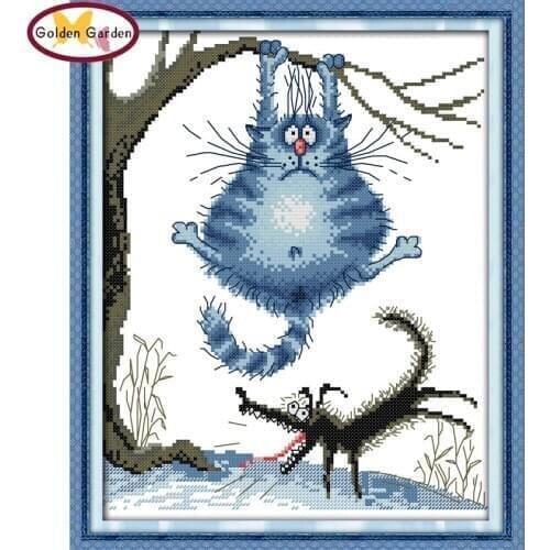 GG Should lost weight earlier Counted Cross Stitch 11CT 14CT Cross Stitch Set Cartoon Cross Stitch Kit for Embroidery Home Decor