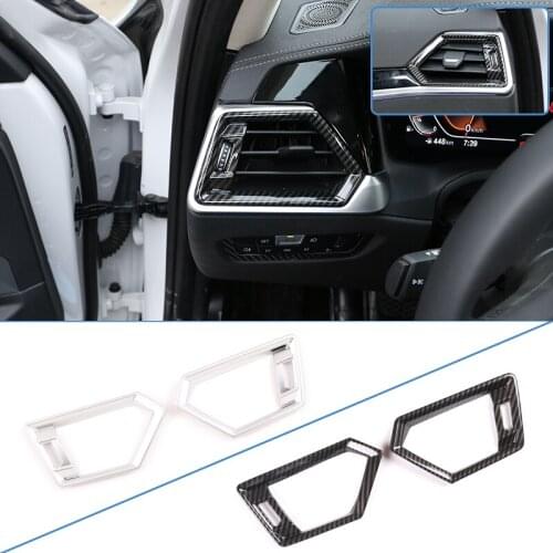 Carbon Fiber AC Front Air Outlet Frame Decoration Stickers Covers For BMW 3 Series G20 G28 2020 Interior Accessories