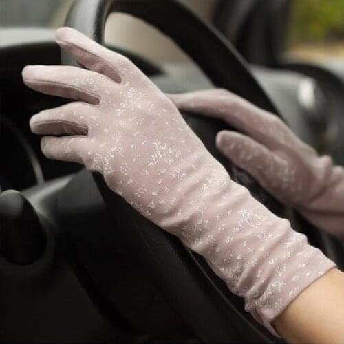 Women Gloves Mid-long Summer Autumn Gloves Autumn Thin Touch Screen Anti Uv Slip Driving Gloves Sunscreen Sleeve Gloves New