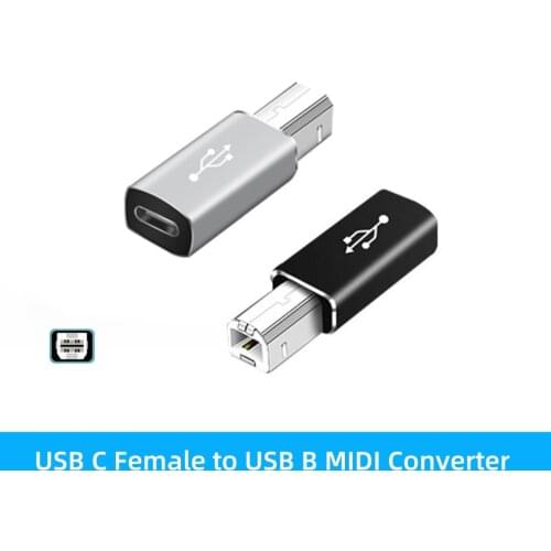 USB C Female to USB Type B 2.0 Male Adapter Convertor For MacBook Pro / Air HP Canon Epson Dell Samsung Type C Printer Scanner