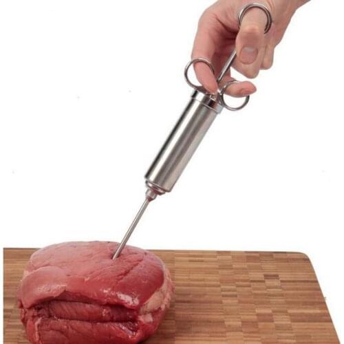 Useful Stainless Steel Seasoning Turkey Syringe Turkey Needle with Cleaning Brush Barbecue Marinade Seasoning Tool 2020 Hot