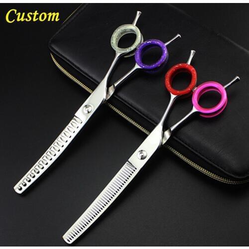 Custom professional high quality japan 7 inch Pet dog grooming hair scissors thinning 45% barber shears hairdressing scissors