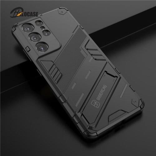 Luxury Armor Cyber Shockproof Case For Samsung Galaxy S21 Ultra S21 Plus M31 M51 Light Slim Stand Holder Cover Fundas