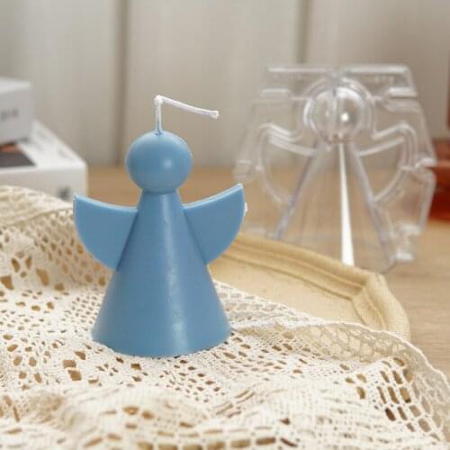 Christmas Angel Plastic Candle Mould New Year Angel Candle Molds 3D Angel With Wings Acrylic Mould