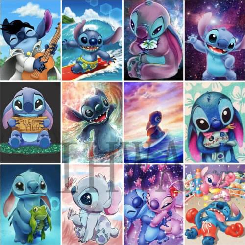 Disney Stitch 5D Diamond Embroidery Sale Portrait Diamond Painting Full Drill Square Mosaic Rhinestones Pictures Birthday Gift