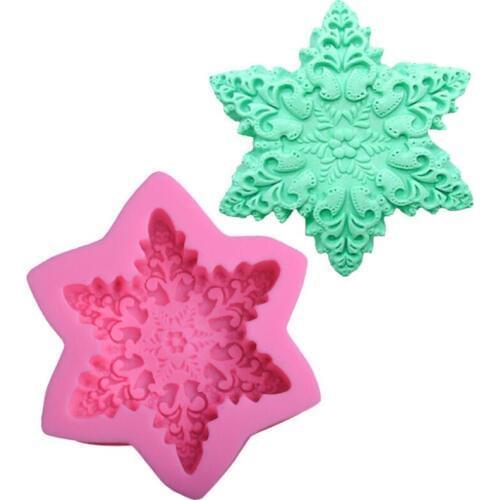 Snow Flake Shape Chocolate Candy Jllo 3D Silicone Mould Cartoon Figre/Cake Tools Soap Mold Sugar Craft Cake Decoration