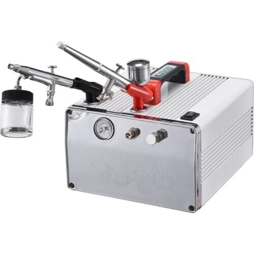 OPHIR Airbrush Compressor with 2 Airbrushes for Hobby Model Tanning Wide Voltage Applicable to All Country AC062W+004A+005