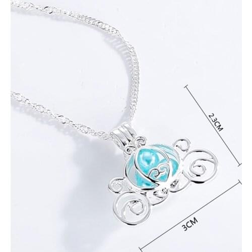 Harong Pearl Pendant Necklace Cute Pumpkin Party Wedding Vintage Jewelry Silver Color Cage Choker Name Necklace Kids DIY Gift