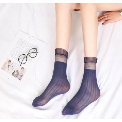 Woman Socks 1 Pair Spring New Fashion Socks Solid Color Women Soft Cute Long Socks For Women Mesh Thin Socks High Quality