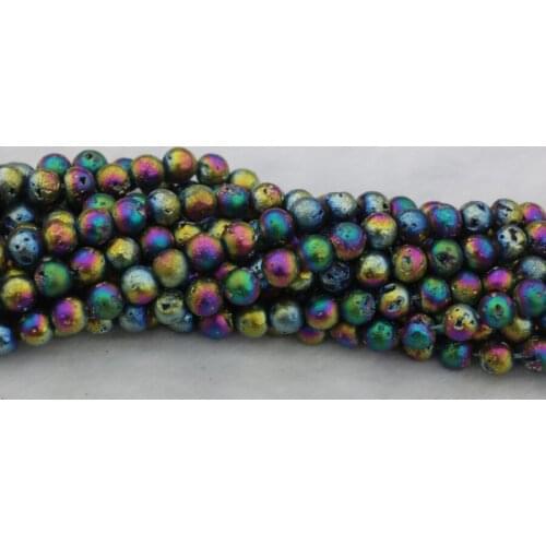 10mm Titanium Champagne Nugget Ball Stone for Women Necklace Point Pendant, Full Strand Finding Beads Accessories Jewelry Making