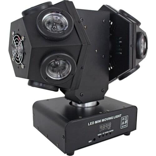 12x10w 2 Arms moving head beam light mini football laser light bar strobe light colorful rotating stage lighting