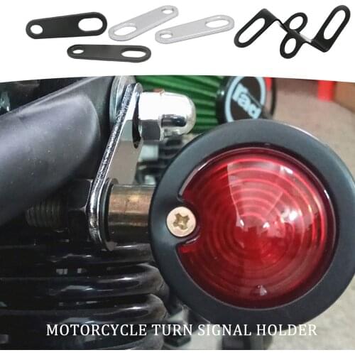 2 Pcs Metal Motorcycle Turn Signal Light Lamp Holder Universal Shock Mount Brackets Fork Ear Clamps 10mm For Cafe Racer