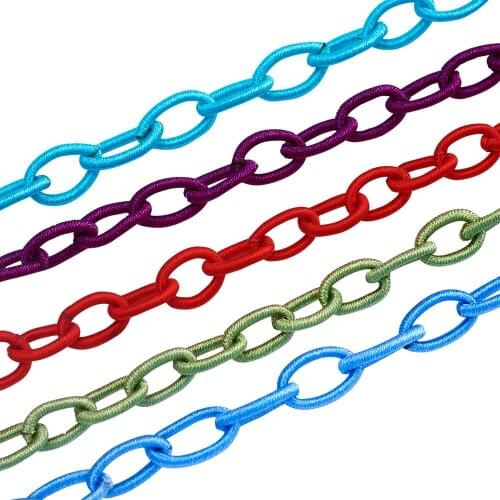 20 Strands Mixed Color Handmade Nylon Cable Chains Loop Oval Chain Cord String Ropes Jewelry DIY Necklace Bracelet Accessories