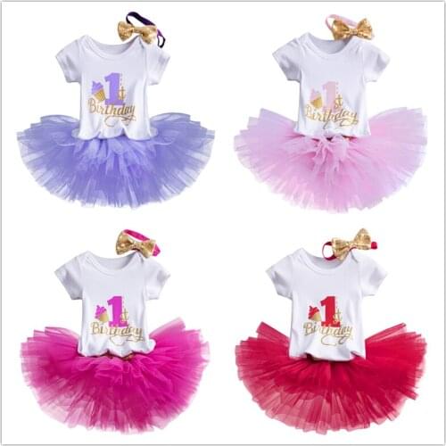 2021 Summer 1 Year Baby Girl Birthday Dress Toddler Girls Dresses Tutu Dress Infant Party Princess Dress Girls Birthday Outfits