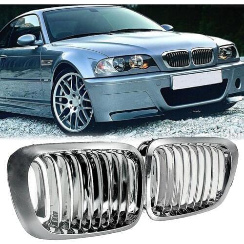 2x Front Replacement Kidney Grille Grill Compatible with MW E46 M3 325Ci 2DR