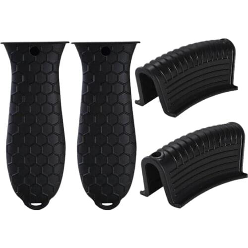 1 Set 4Pcs Silicone Pot Handle Covers Anti-scald Anti-skid Pot Holders