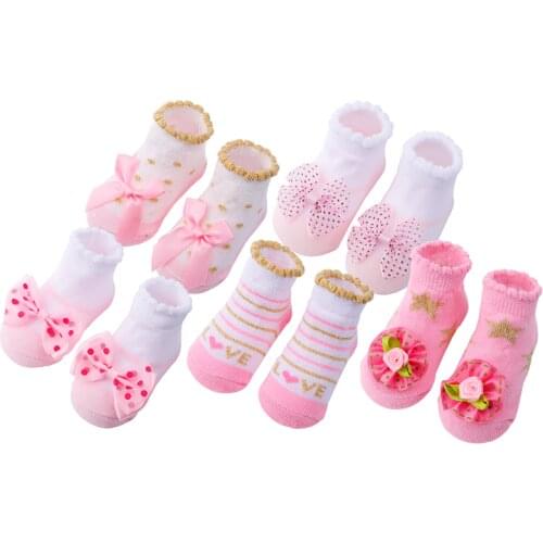 5 Pairs/lot Newborn Baby Socks Infant Cotton Socks Baby Girls Lovely Short Socks Clothes Accessories For 0-6,6-12,12-24 Month