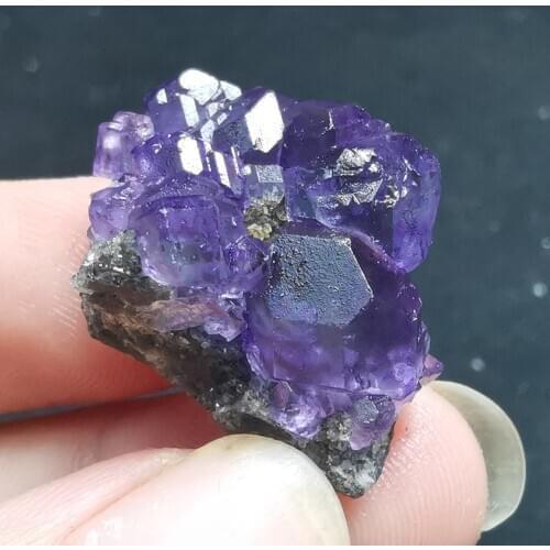6.9gNatural rare purple fluorite mineral specimen stone and CRYSTAL HEALING CRYSTAL QUARTZ GEM