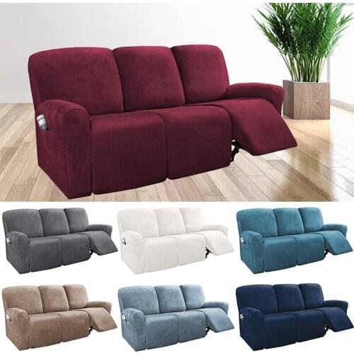 8 Pieces Recliner Chair Cover Elastic Recliner Sofa Covers All-inclusive Armchair Slipcover 8pcs/set Couch Protector Decor