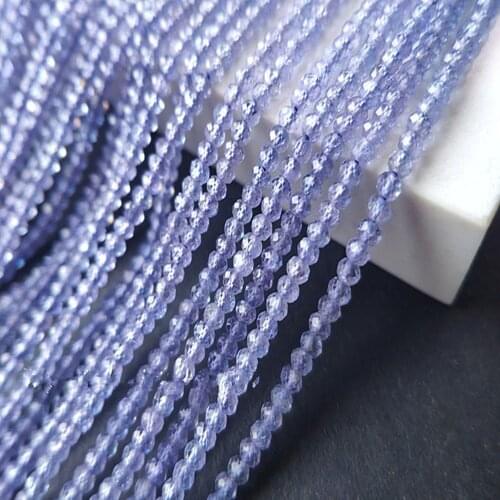 AAAA LOOSE BEADS BLUE TANZANITE roundEL faceted 2.5mm wholesale for DIY jewelry necklace 43cm