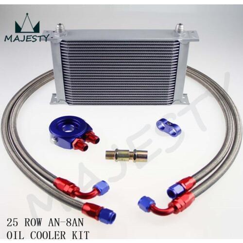 AN-8AN 25 ROW UNIVERSAL ENGINE TRANSMISSION OIL COOLER + FILTER SANDWICH ADAPTER