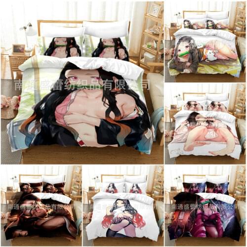 Demon Slayer: Kimetsu no Yaiba Home Textile Pillow Case 3D Bed Linen Duvet Covers Comforter Bedding Sets Bed Set Home Decor