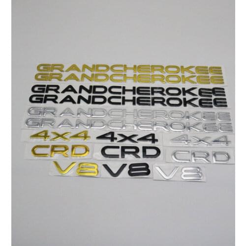 For Grand Cherokee Patriot Wrangler Compass Renegade 4X4 CRD V8 Rear Trunk Fender Emblem Logo Letters