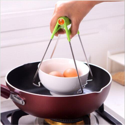 Hot Bowl Clip Pot Foldable Dish Holder Steamer Lifter Picker Bowl Clip Plate Pot Gripper Kitchen Utensil Holder Kitchen Tool