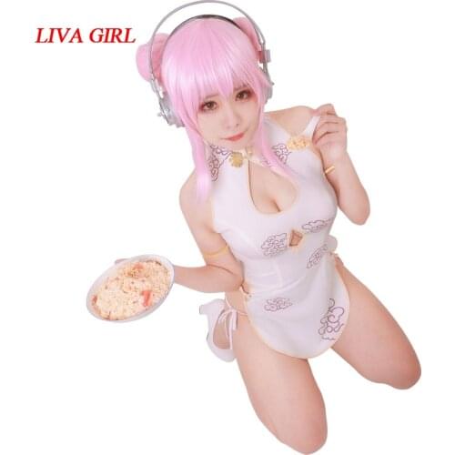 HOT Anime Super Sonico Cosplay SUPERSONICO cosplay costume Sonico Cheongsam sexy lingerie bodysuit