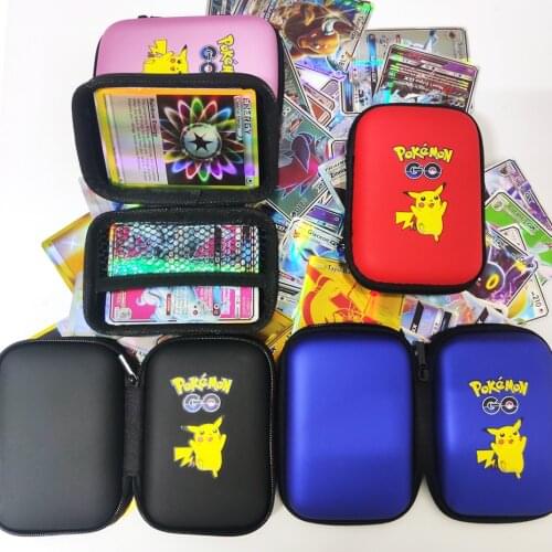 Pokemon Pikachu French Game Cards 50 Capacity Cards Holder Album Hard Case Card Holder Book Holder Earphone Storage Box
