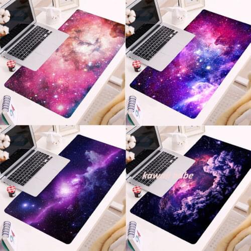 Mouse Pad Large Gaming Blue Purple Cloud Space Waterproof Extended Lock Edge Computer Desk Laptop Gamer Mice Mat Mouse Mat XL