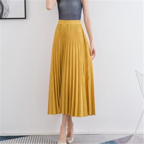 2021 summer womens new Miyake pleated skirt basic fashion versatile high waist straight skirt casual skirt women