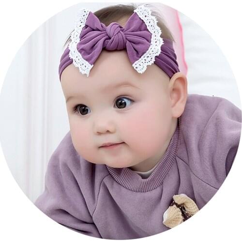 Cute Hair Bows For Baby Girls Pompom Trimming Headband For Children Elastic Hair band Turban Head Wraps Baby Hair Accessories