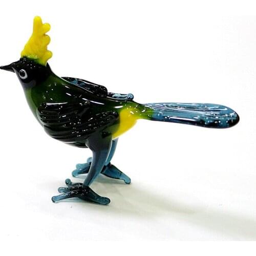 Miniature Handmade Murano Glass Bird Figurines Ornaments Cute Vivid Animal Small Statue Gifts For Home Tabletop Decor Collection