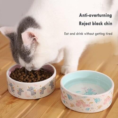 MAMY PETS Cat Bowl Ceramic Anti-overturning Pet Cat Food Bowl Dog Basin Pet Feeding Water Bowl Feeding Products Supplies